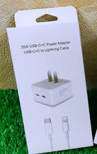 Load image into Gallery viewer, 35W Power Adapter USB-C with a charging cable  for either Android or iPhones- Fast Charger