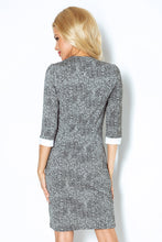 Load image into Gallery viewer, Numoco Dress with a square collar - pepper and salt 110-2