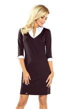 Load image into Gallery viewer, Numoco Dress with a square collar - black 110-4