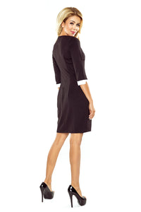Numoco Dress with a square collar - black 110-4