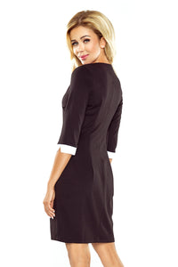 Numoco Dress with a square collar - black 110-4