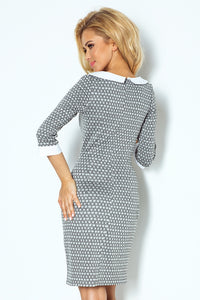 Dress with collar - gray maze 111-2