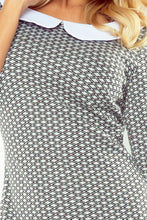 Load image into Gallery viewer, Numoco Dress with collar - gray diamonds 111-4