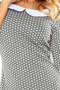 Numoco Dress with collar - gray diamonds 111-4
