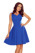 Charger l&#39;image dans la galerie, Numoco 114-12 Flared dress - heart-shaped neckline - Royal blue