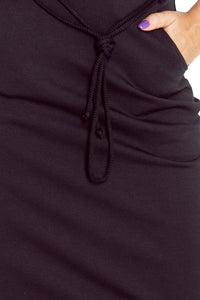 Skirt with pockets and drawstring - black 127-4