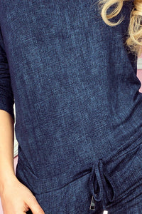 Sporty dress - viscose - navy blue jeans 13-19