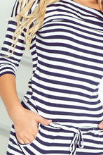 Load image into Gallery viewer, Sporty dress - Blue stripes 13-34