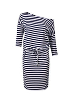 Load image into Gallery viewer, Sporty dress - Blue stripes 13-34
