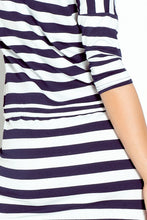 Load image into Gallery viewer, Sporty dress - Blue stripes 2x2cm 13-46