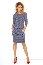 Load image into Gallery viewer, Sporty dress - Blue stripes 13-51