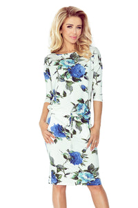 Numoco Sporty dress - colored large blue flowers 13-65