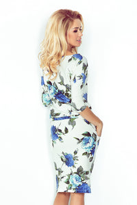 Numoco Sporty dress - colored large blue flowers 13-65