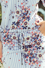 Load image into Gallery viewer, 13-93 Sporty dress - blue stripes + flowers