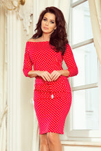 Load image into Gallery viewer, 13-98 Sports dress with binding and pockets - red + polka dots