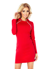 Load image into Gallery viewer, 130-2 Dress with two zippers - red