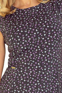 Numoco Dress - graphite + small pink butterflies 137-3