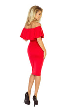 Load image into Gallery viewer, Dress with frill - red 138-2