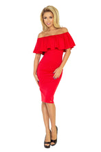 Load image into Gallery viewer, Dress with frill - red 138-2