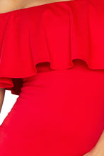 Load image into Gallery viewer, Dress with frill - red 138-2