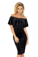 Load image into Gallery viewer, Dress with frill - velvet - black 138-4