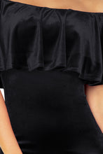 Load image into Gallery viewer, Dress with frill - velvet - black 138-4
