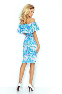 Dress with frill - Blue flowers 138-5