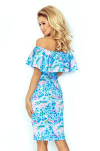 Dress with frill - Blue flowers 138-5