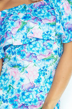 Load image into Gallery viewer, Dress with frill - Blue flowers 138-5