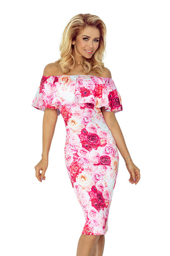 Dress with frill - Pink roses 138-6
