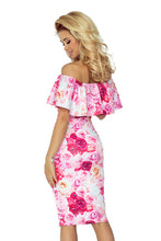 Load image into Gallery viewer, Dress with frill - Pink roses 138-6