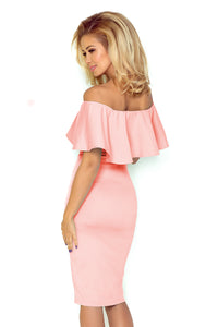 138-8 Dress with frill - pastel pink