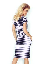 Cargar imagen en el visor de la galería, Numoco Short sleeve sport dress - 1x1 cm straips 139-2