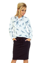 Load image into Gallery viewer, Blouse with bond - white - dragonfly 140-1
