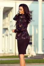 Load image into Gallery viewer, 140-10 Blouse with bond - dark blue + colorful dragonflies