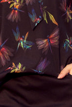 Cargar imagen en el visor de la galería, 140-10 Blouse with bond - dark blue + colorful dragonflies