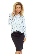 Load image into Gallery viewer, Blouse with bond - white - owls 140-2