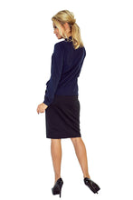 Load image into Gallery viewer, Blouse with bond - navy blue 140-4