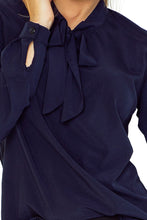 Load image into Gallery viewer, Blouse with bond - navy blue 140-4