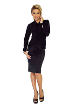 Load image into Gallery viewer, Blouse with bond - black 140-5
