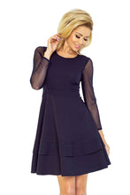 Load image into Gallery viewer, Dress with sleeves of tulle - navy blue 141-1