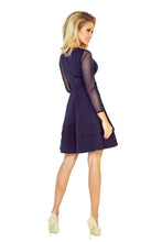 Load image into Gallery viewer, Dress with sleeves of tulle - navy blue 141-1