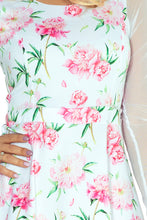Load image into Gallery viewer, Dress with sleeves of tulle - White + pink flowers 141-5
