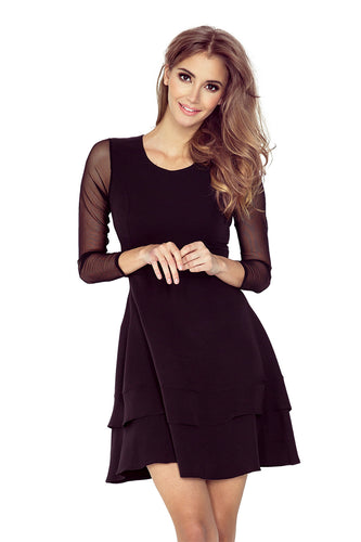 Numoco Dress with sleeves of tulle - black 141-6