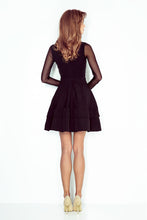 Load image into Gallery viewer, Numoco Dress with sleeves of tulle - black 141-6