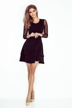Load image into Gallery viewer, Numoco Dress with sleeves of tulle - black 141-6