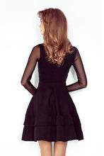 Load image into Gallery viewer, Numoco Dress with sleeves of tulle - black 141-6