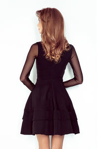 Numoco Dress with sleeves of tulle - black 141-6