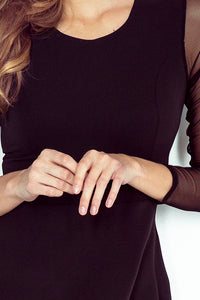 Numoco Dress with sleeves of tulle - black 141-6
