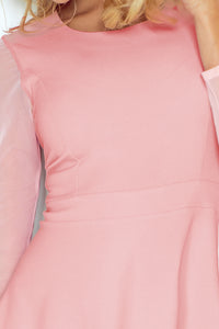 Dress with sleeves of tulle - light pink 141-7